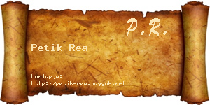 Petik Rea névjegykártya